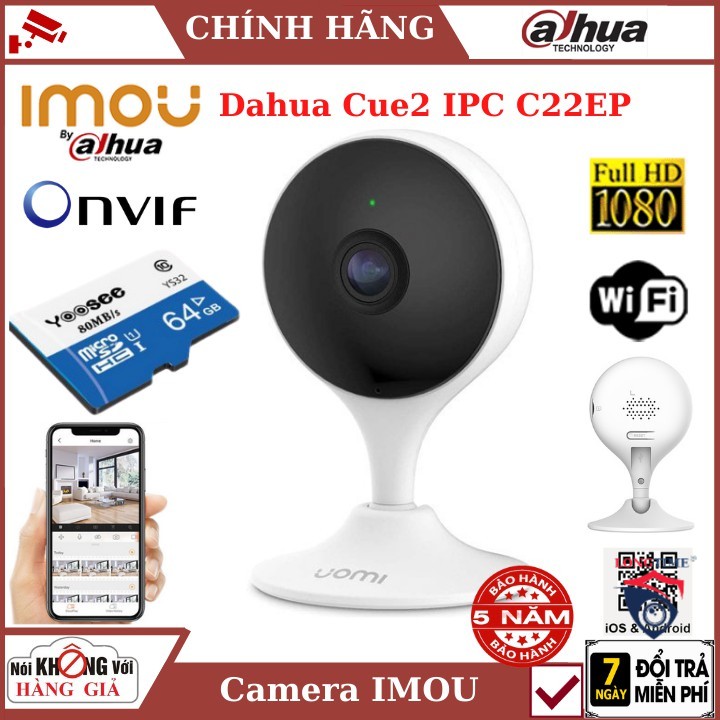 Camera wifi Imou Dahua Cue2 IPC C22EP IMOU 1080p , đàm thoại 2 chiều , cảnh báo chuyển động , bảo hành chính hãng