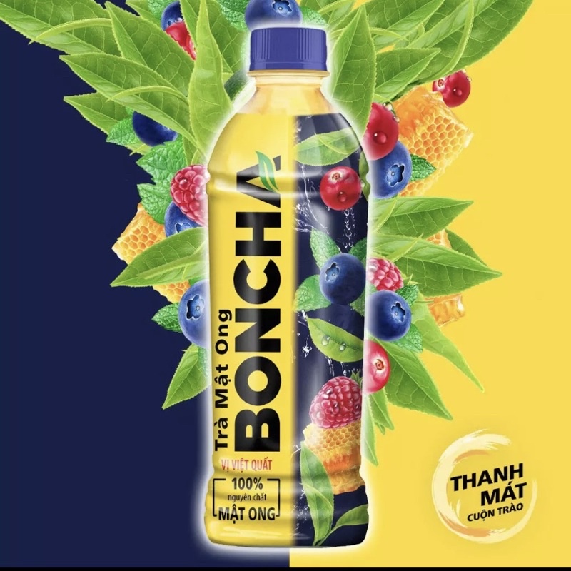 Trà mật ong BONCHA vị Tắc/ Chanh/ Việt quất lốc 6 chai 450ml