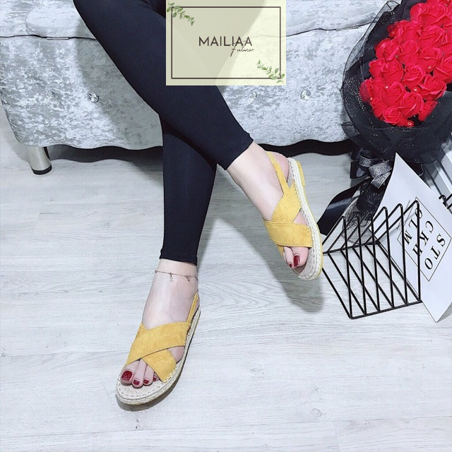 Sandal đế cói MAILIAA quai chéo