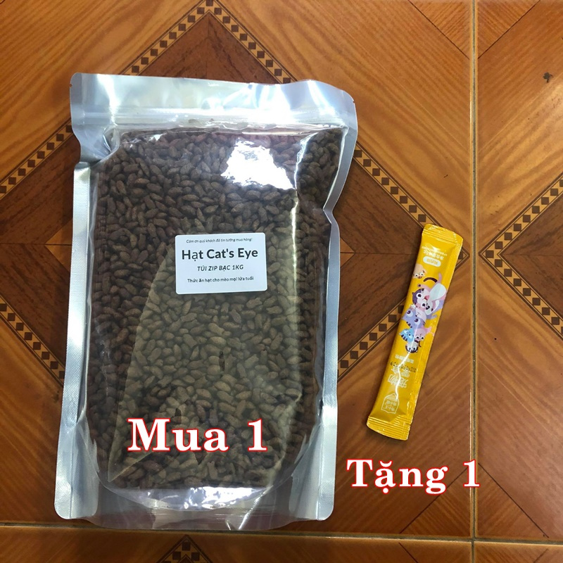 Hạt cat's eye cho mèo túi zip 1kg thức ăn cho mèo mọi lứa tuổi