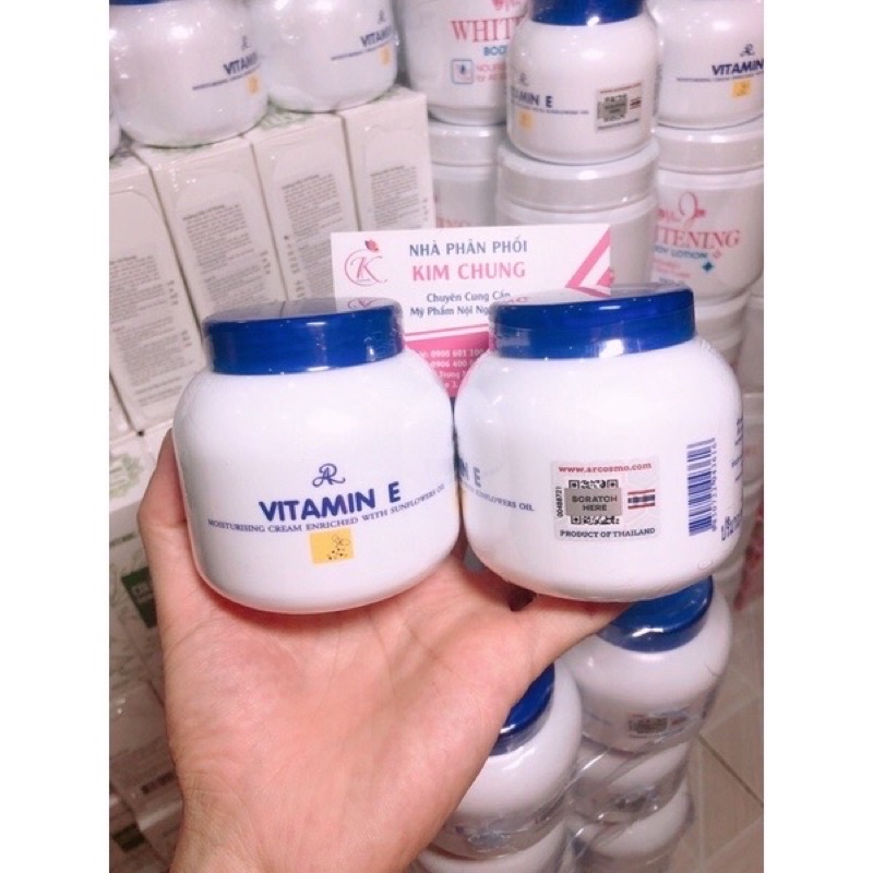 [Có Tem Code] Kem Vitamin E Aron dưỡng ẩm, trắng  da Thái Lan 200g