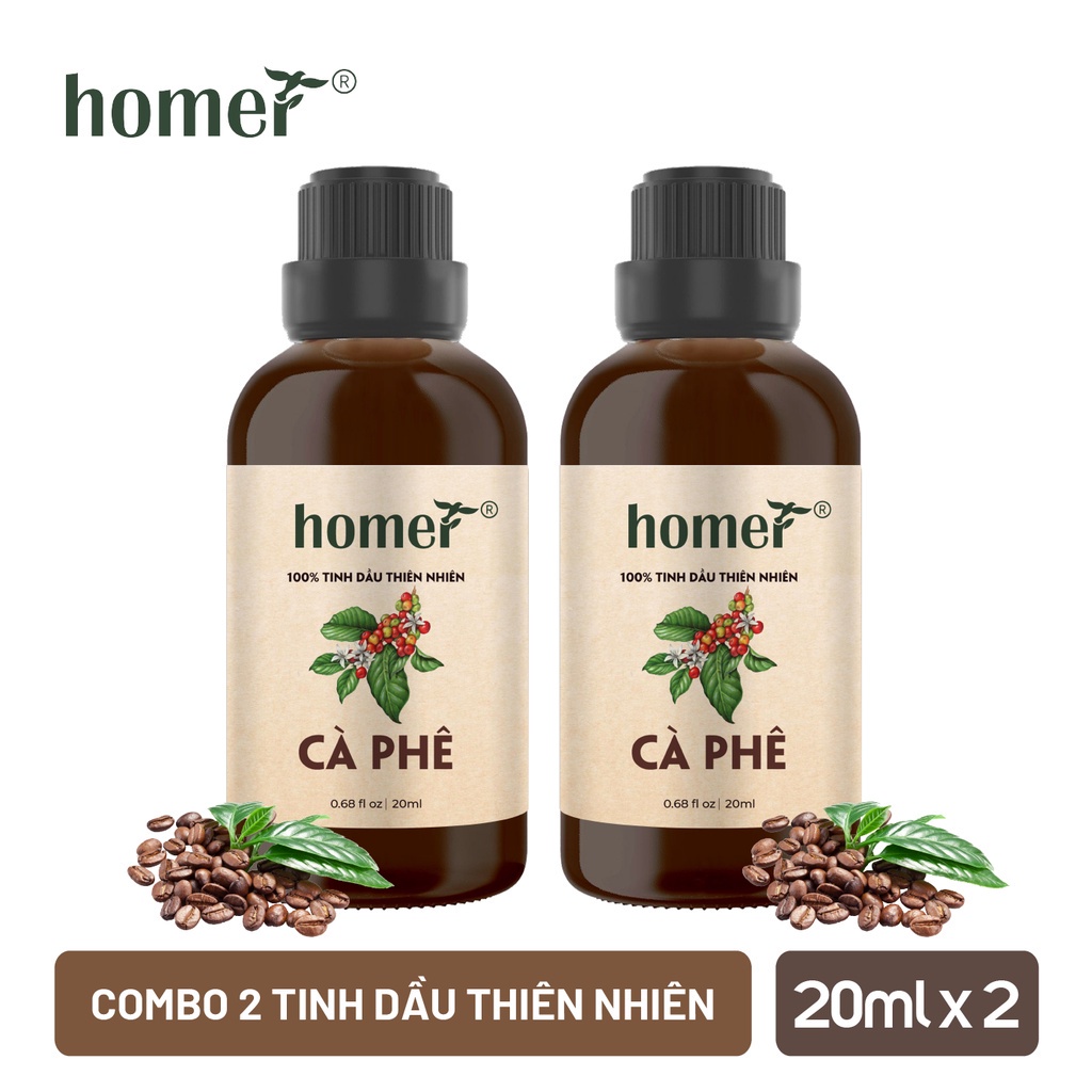 Combo 2 tinh dầu Cà phê Homer 20ml/chai