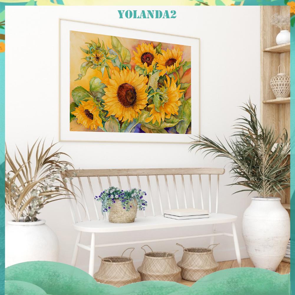 Tranh Thêu Chữ Thập DIY 11CT Hình Hoa Hướng Dương Xinh Xắn