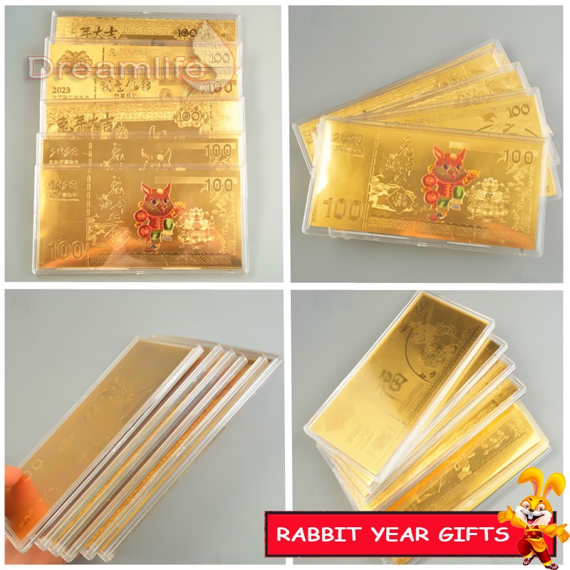 Hộp Quà Tặng Giấy Vàng Hình Thỏ May Mắn Năm Mới 2023 Sang Trọng