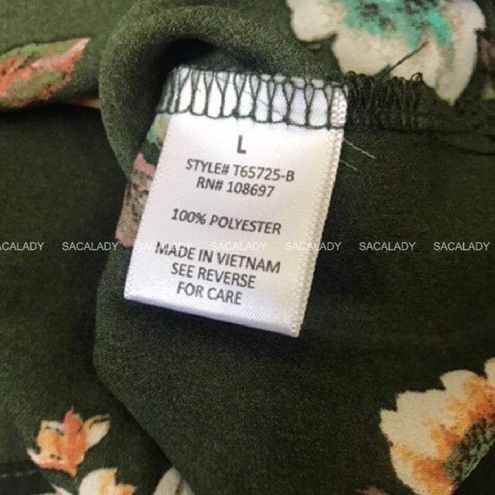 Áo Voan ALICE BLUE Xanh Rêu In Hoa - 2683