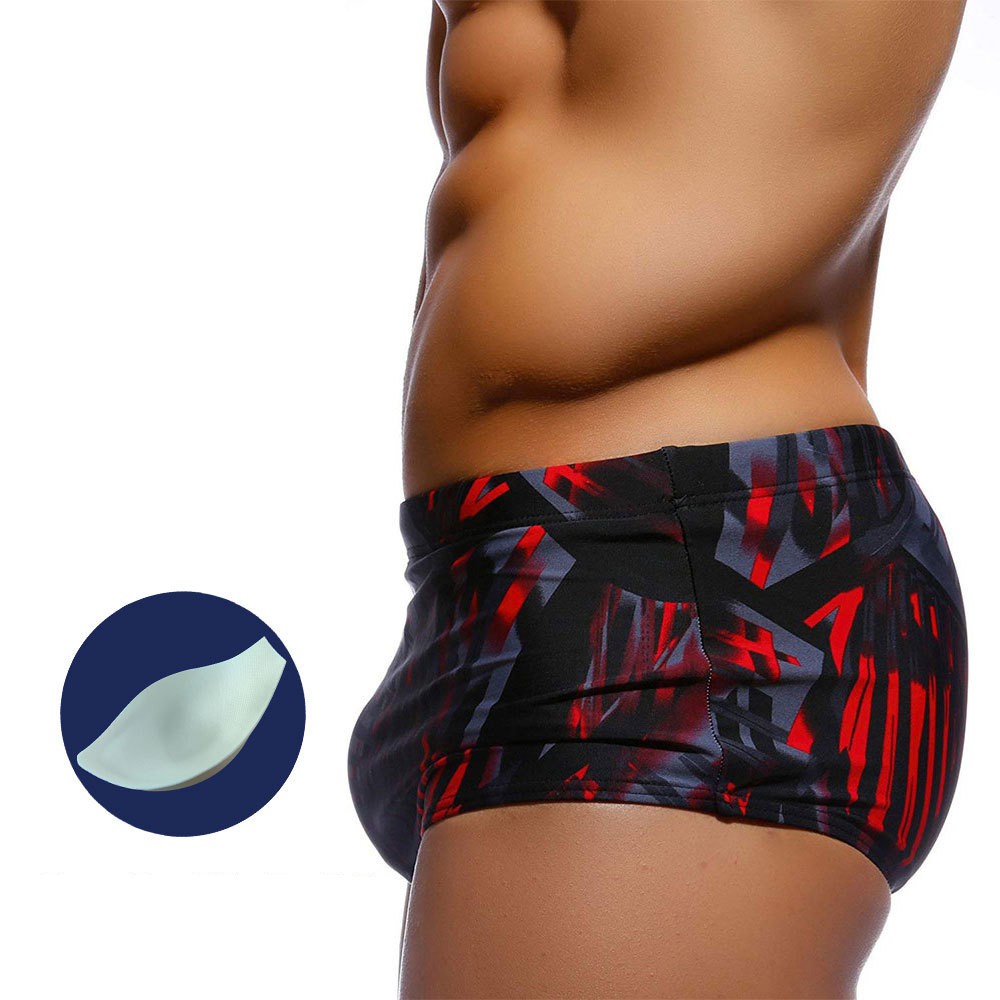 Quần bơi nam màu đỏ đen
 | BigBuy360 - bigbuy360.vn