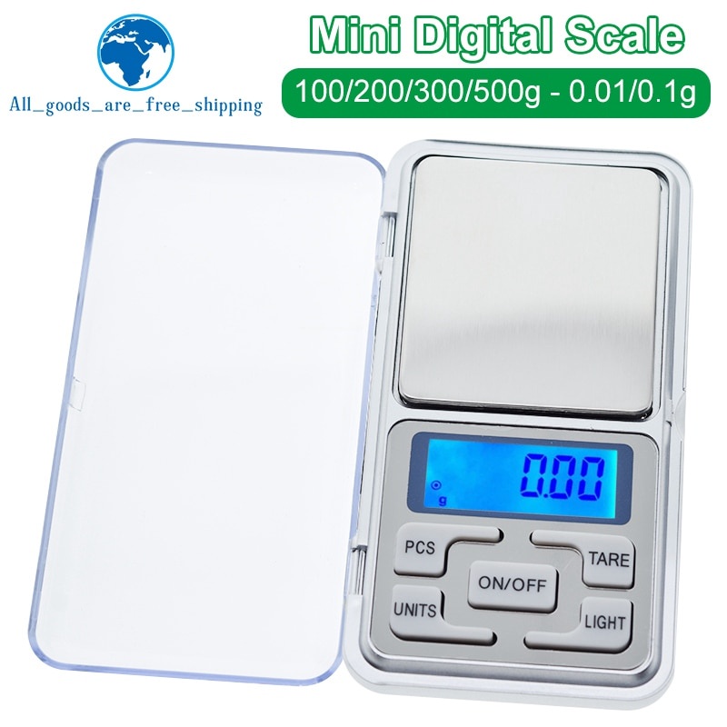 Mini Digital Scale 100/200/300/500g 0.01/0.1g High Accuracy Backlight Electric Pocket For Jewelry Gr