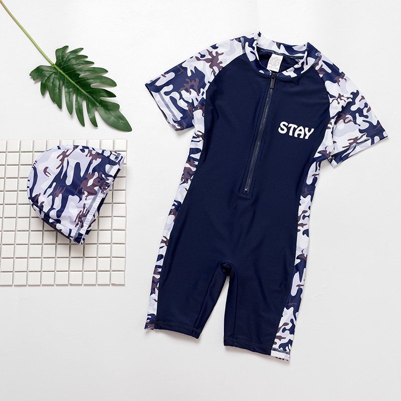 Bộ đồ bơi bé trai lớn đến 60kg chất thun bơi lạnh co giãn, chống tia UV, giữ nhiệt tốt HAB1002