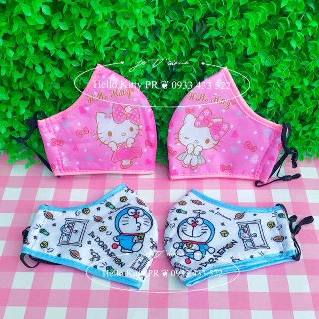 Khẩu trang vải Hello Kitty -  Doremon Doraemon