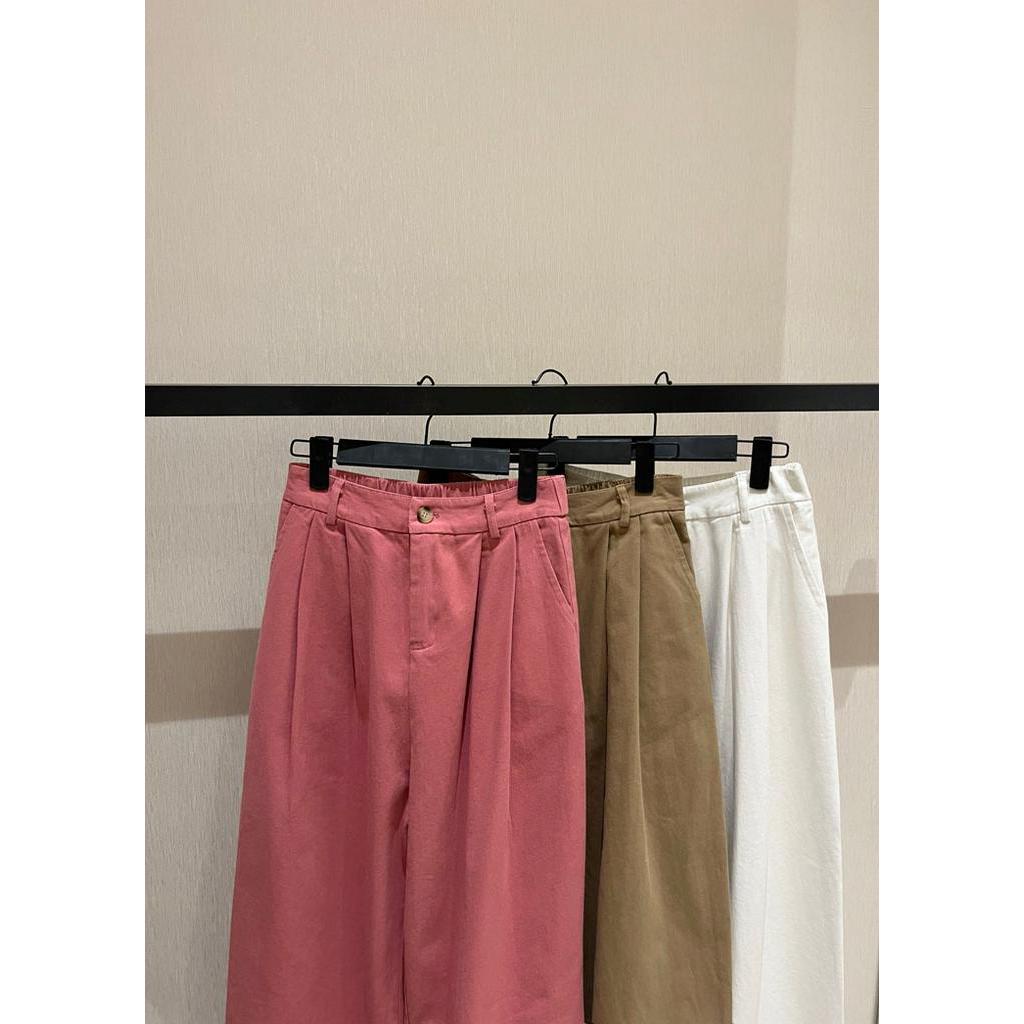 Quần Cotton Ống Rộng Lưng Cao Phong Cách Mới 61817