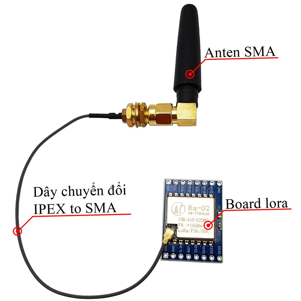 Anten RF đa hướng SMA tần số 433Mhz 3.5dBi