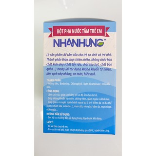 Bột pha nước tắm trẻ em Nhân Hưng (Hộp 12 và 30 gói)