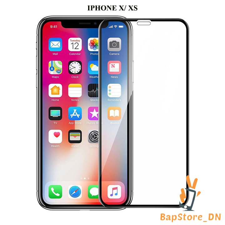 💥𝐅𝐑𝐄𝐄 𝐒𝐇𝐈𝐏💥 Cường Lực iPhone XS, Kính Cường Lực 9D 10D Full Màn Hình Siêu Bền Giá Rẻ - Màu Đen