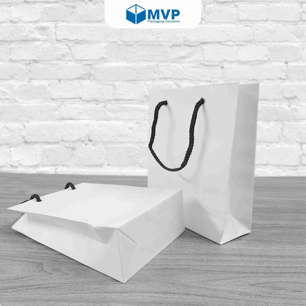 10 Cái - Túi Giấy Kraft Trắng (22x17x7)cm, túi giấy đựng quà