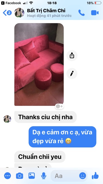 Văng sofa giá rẻ - kèm 2 đôn 2 gối Hà Nội , phản hồi khách hàng nhà e