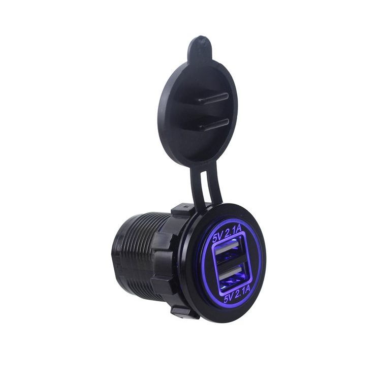 Củ Sạc Điện Thoại Hai Cổng Usb Tiện Dụng Cho Xe Hơi / Xe Máy