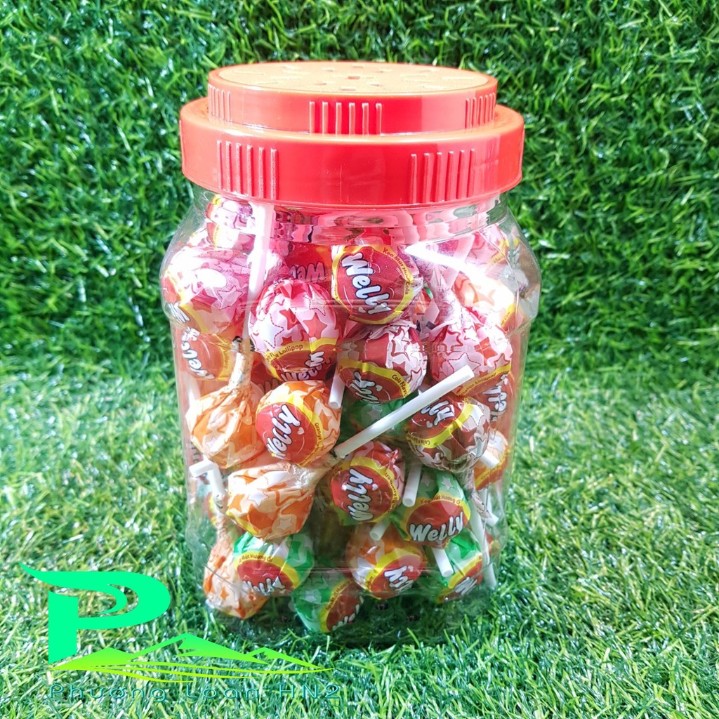 Kẹo mút Welly Bibica hũ 66 que - 594g