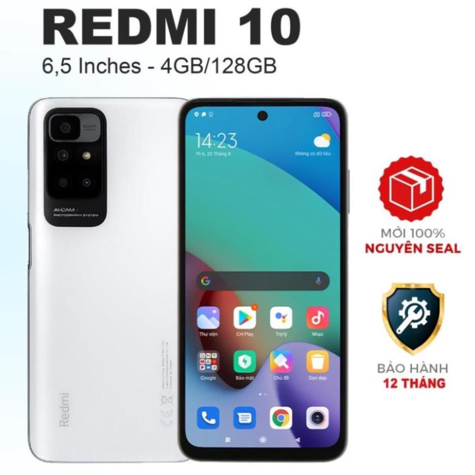 Điện thoại Xiaomi Redmi 10 6.5" (4GB/128GB) Hàng mới 100% fullbox nguyên seal - 1 đổi 1 - Bảo đầy đủ 1 năm