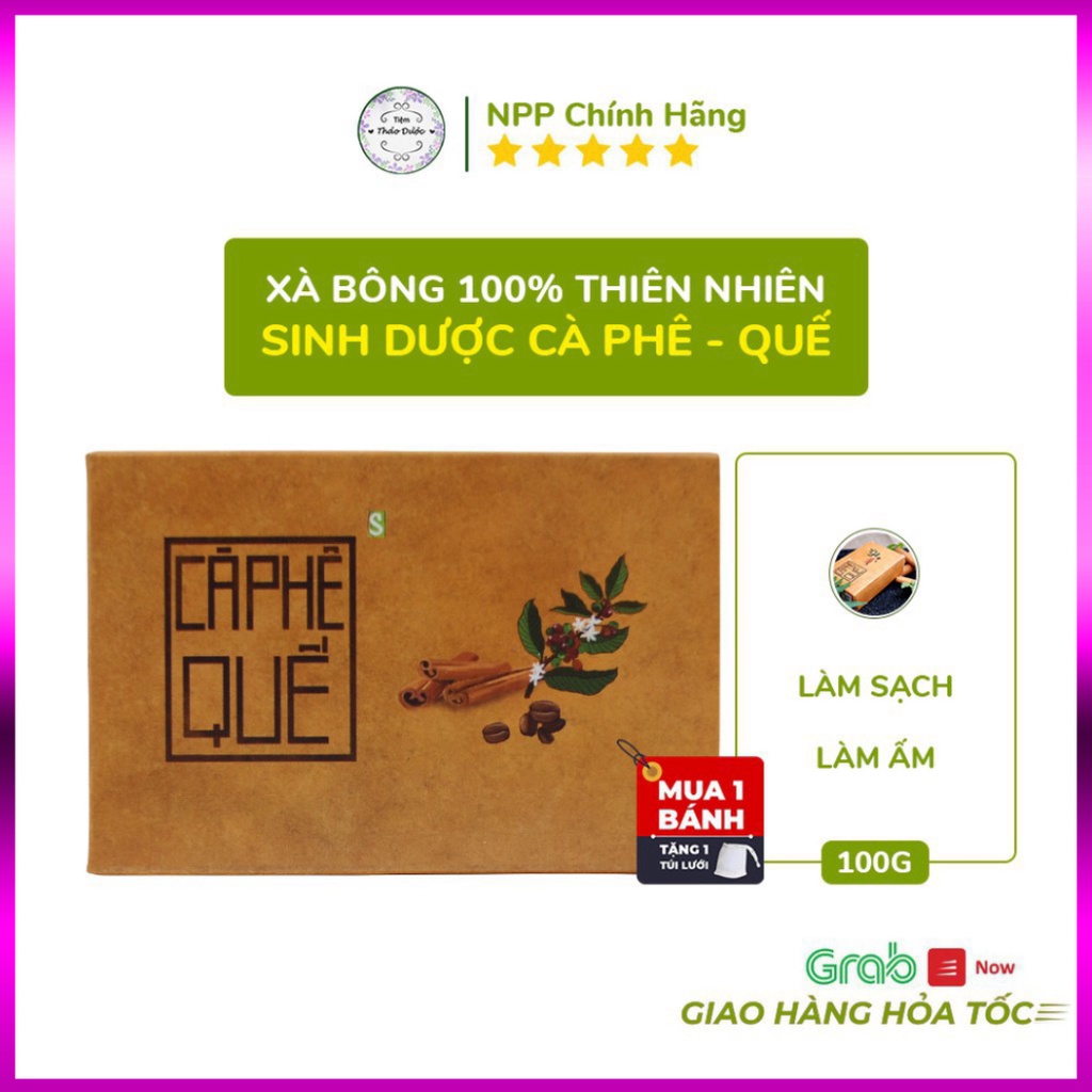 Xà Phòng Xà bông Cafe Quế Organic Sạch Mát Da Sát KhuẩnTẩy Da ChếtDưỡng Ẩm Da Dạng Sáp 100gr Chính Hãng- bb.case99