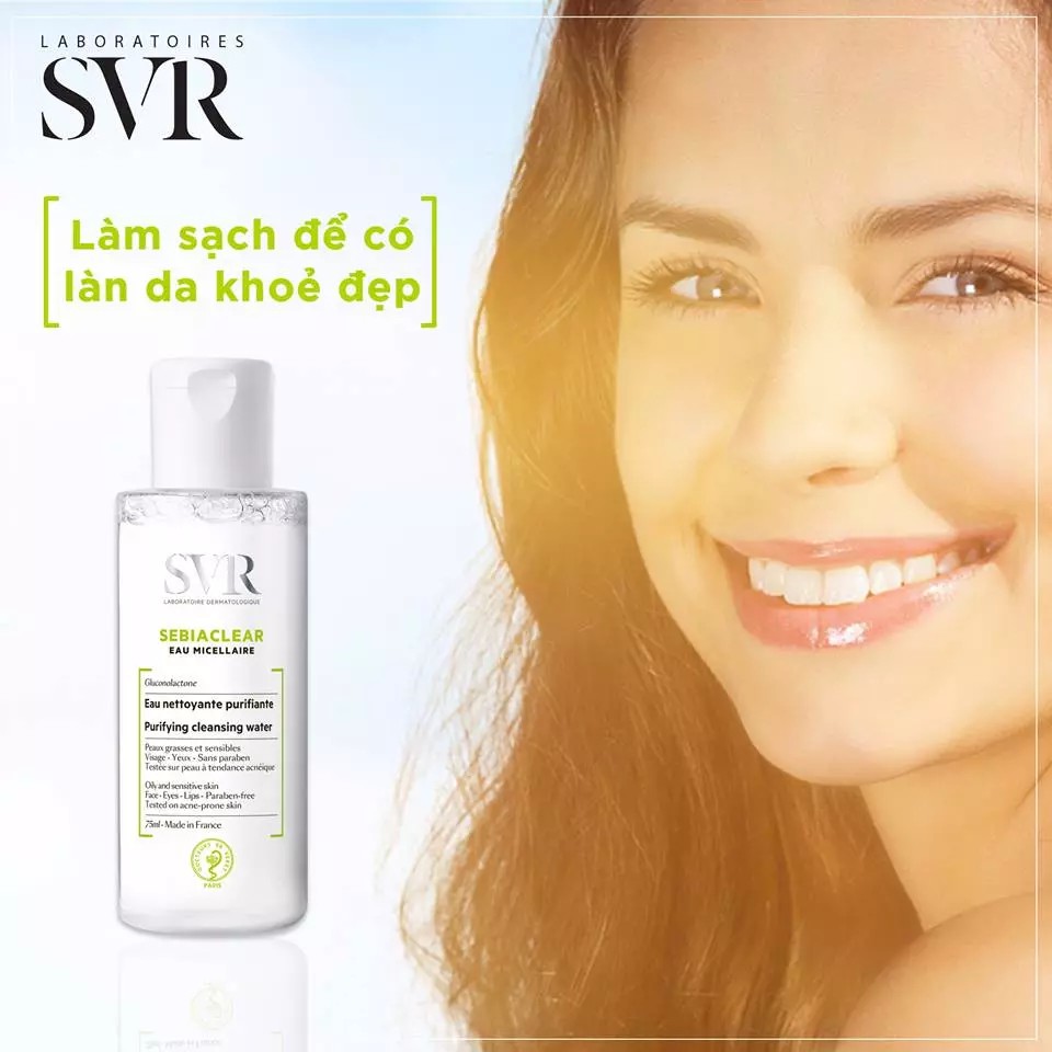 Nước tẩy trang cho da mụn SVR Sebiaclear Eau Micellaire MINI 75ML