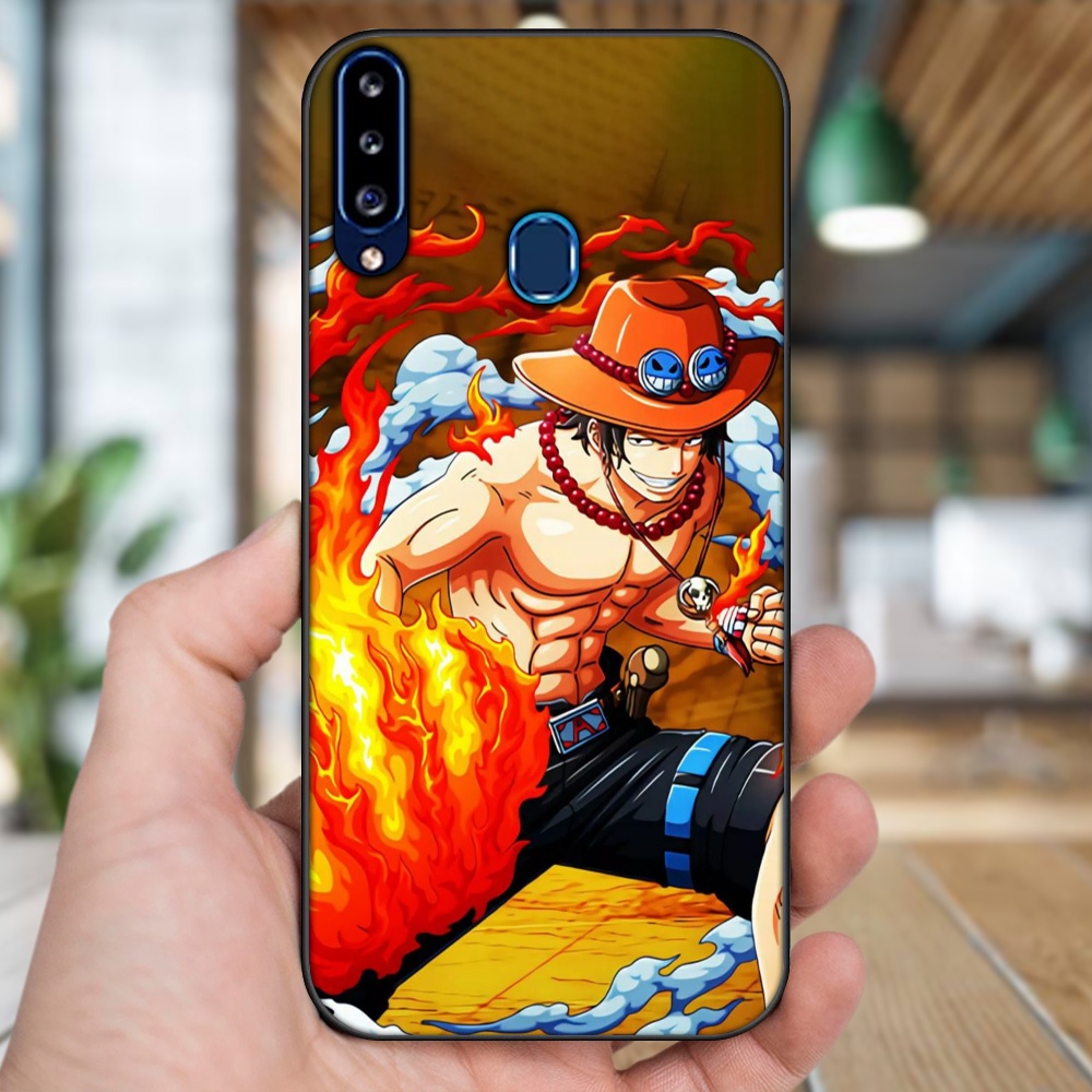 Ốp lưng Samsung A20S viền đen in hình Ace One Piece
