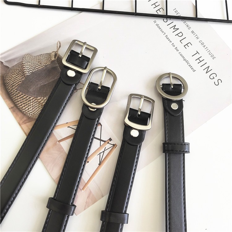 Thắt Lưng Da PU Khóa Tròn Đơn Giản Thời Trang