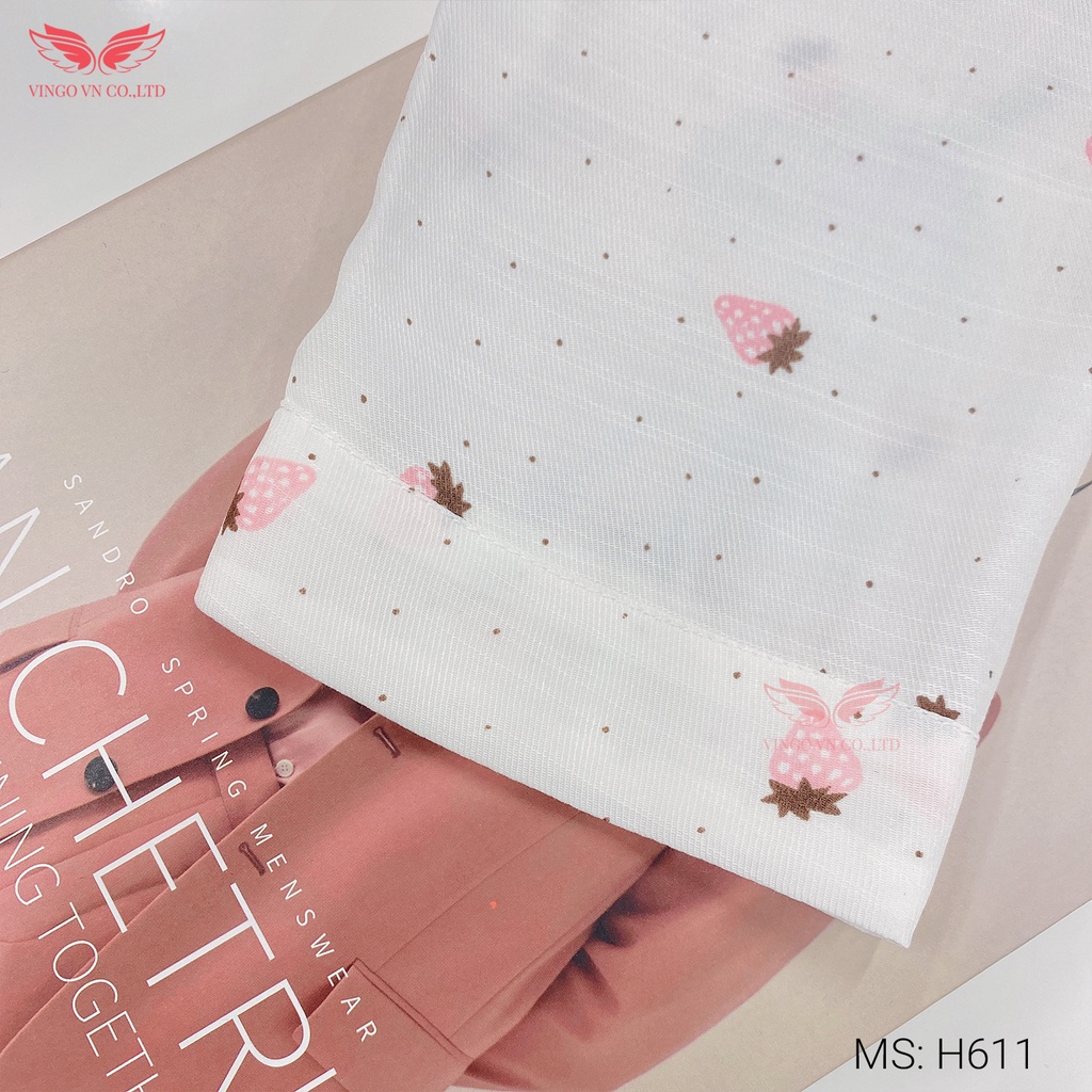 Bộ Đồ Ngủ Pyjama Vingo Mặc Nhà Nữ Chất Tơ Đũi Tay Dài Quần Dài Họa Tiết Dâu Hồng Nền Trắng Mùa Thu Đông H611 VNGO - TDQD | BigBuy360 - bigbuy360.vn