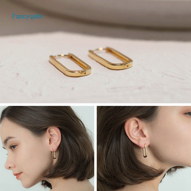 Bông tai kim loại kiểu dáng đơn giản thời trang sành điệu cho nữ