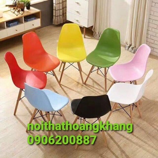 Ghế làm việc, ghế nhựa văn phòng, ghế chân gỗ eames
