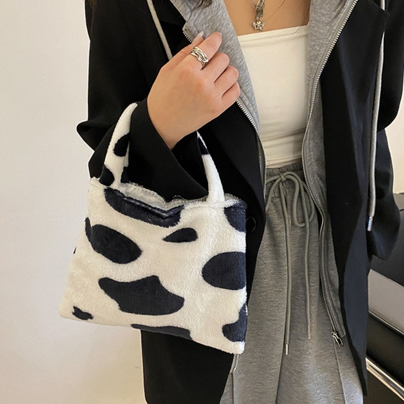 Túi Cầm Tay Bằng Vải Bông Họa Tiết Da Báo Ngựa Vằn