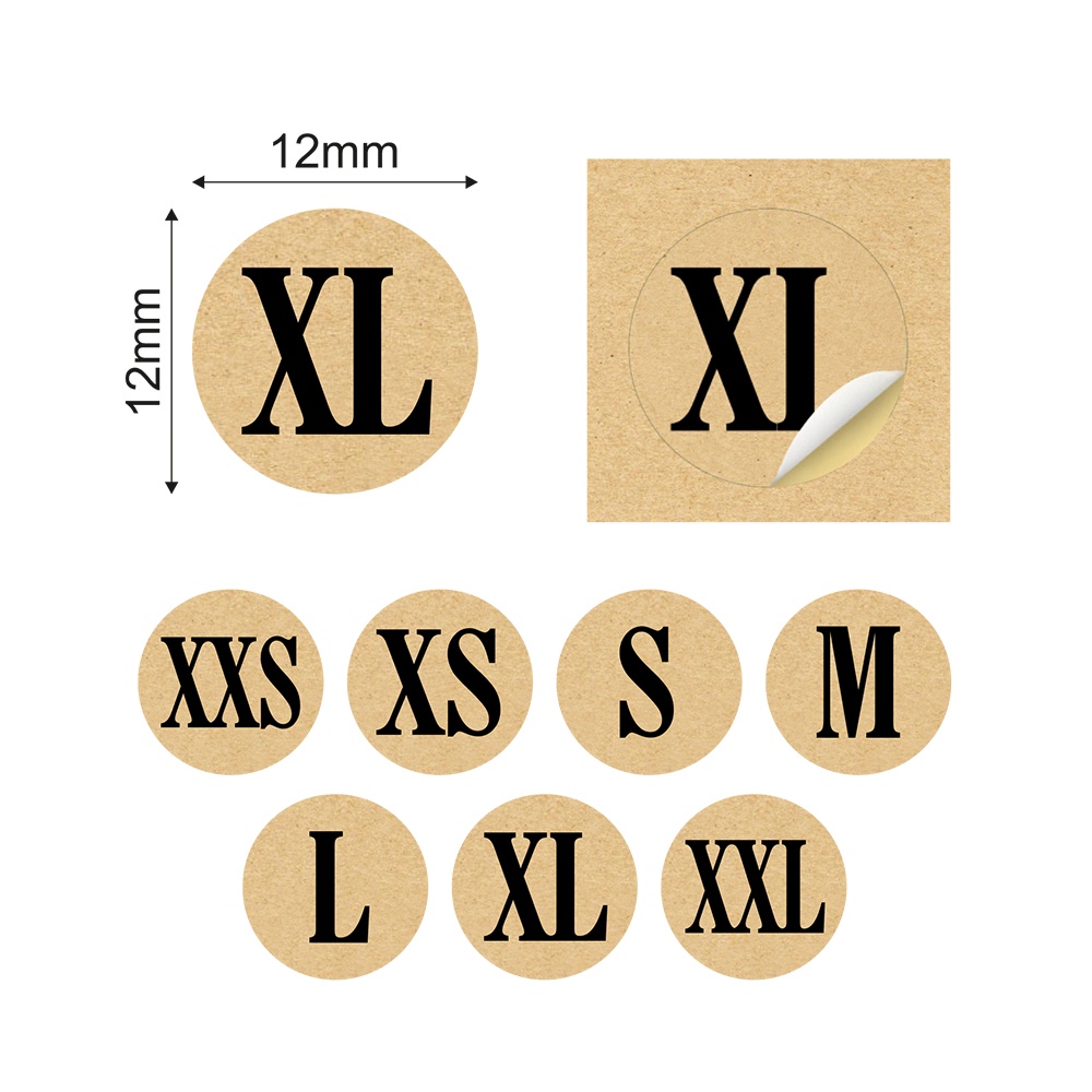 Tem nhãn in_Kraft size sticker label_100pcs