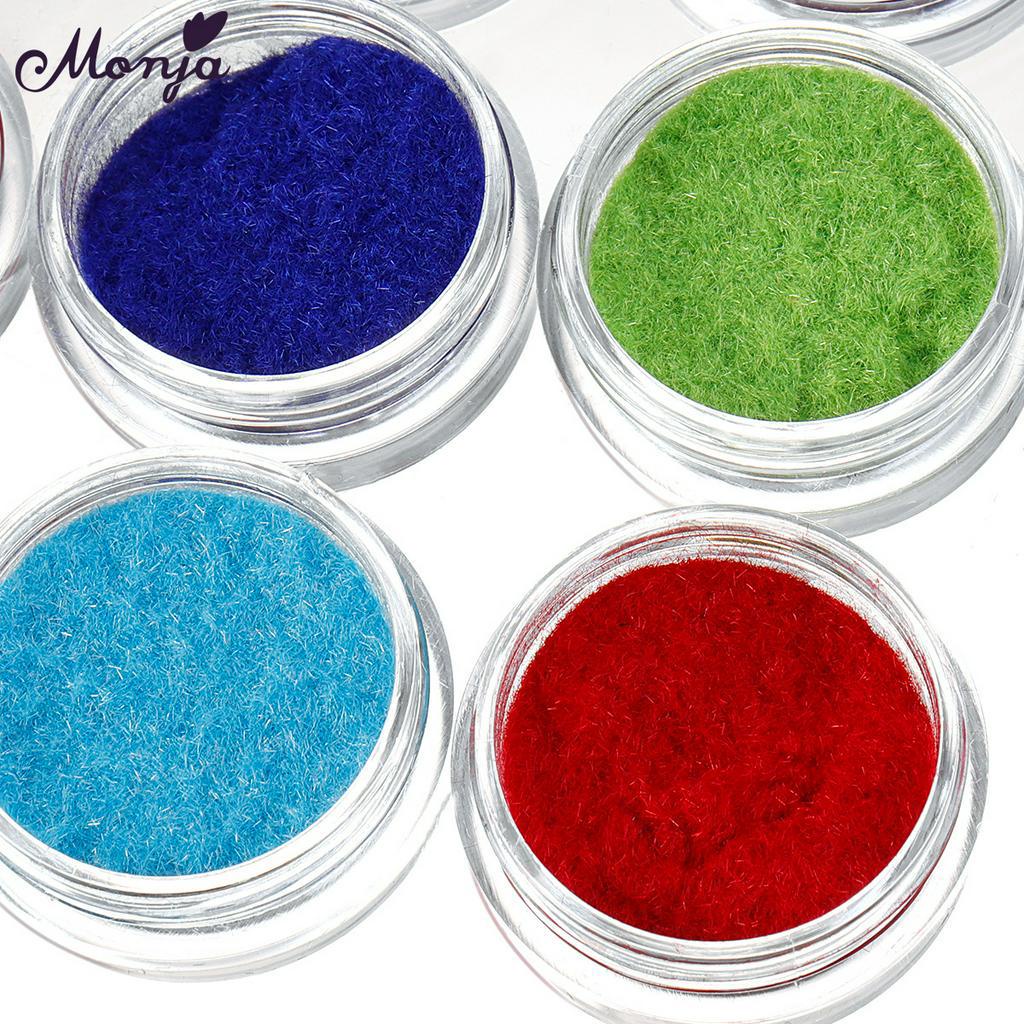 MONJA [Hàng mới về] Set 12 hũ lông nhung đính móng trang trí thời trang nghệ thuật
