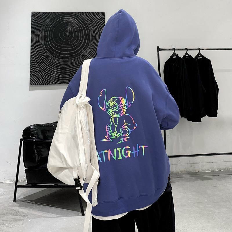 Áo Hoodie Nỉ Nam Nữ From Rộng Unisex In Dạ Quang Phát Sáng Cực Hot Chất Nỉ Ngoại Dày Dặn (atnight)