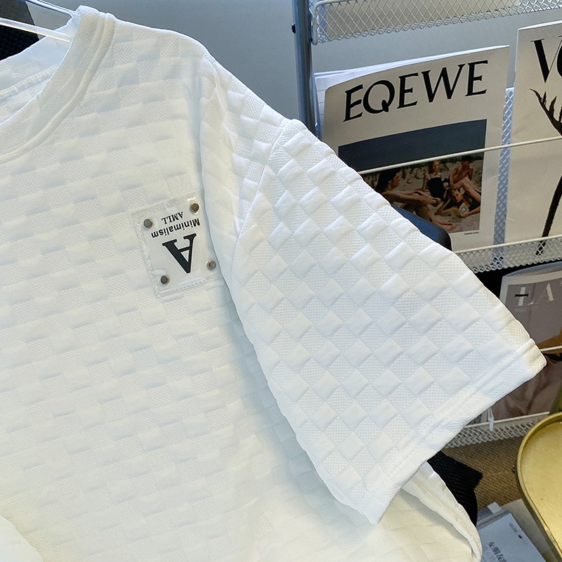 ZHELIHANGFEI Áo Thun Nữ Ngắn Tay Cổ Tròn Sọc Ngang Thời Trang