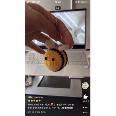 Móc khoá chú ong bee bằng len handmade🐝🐝