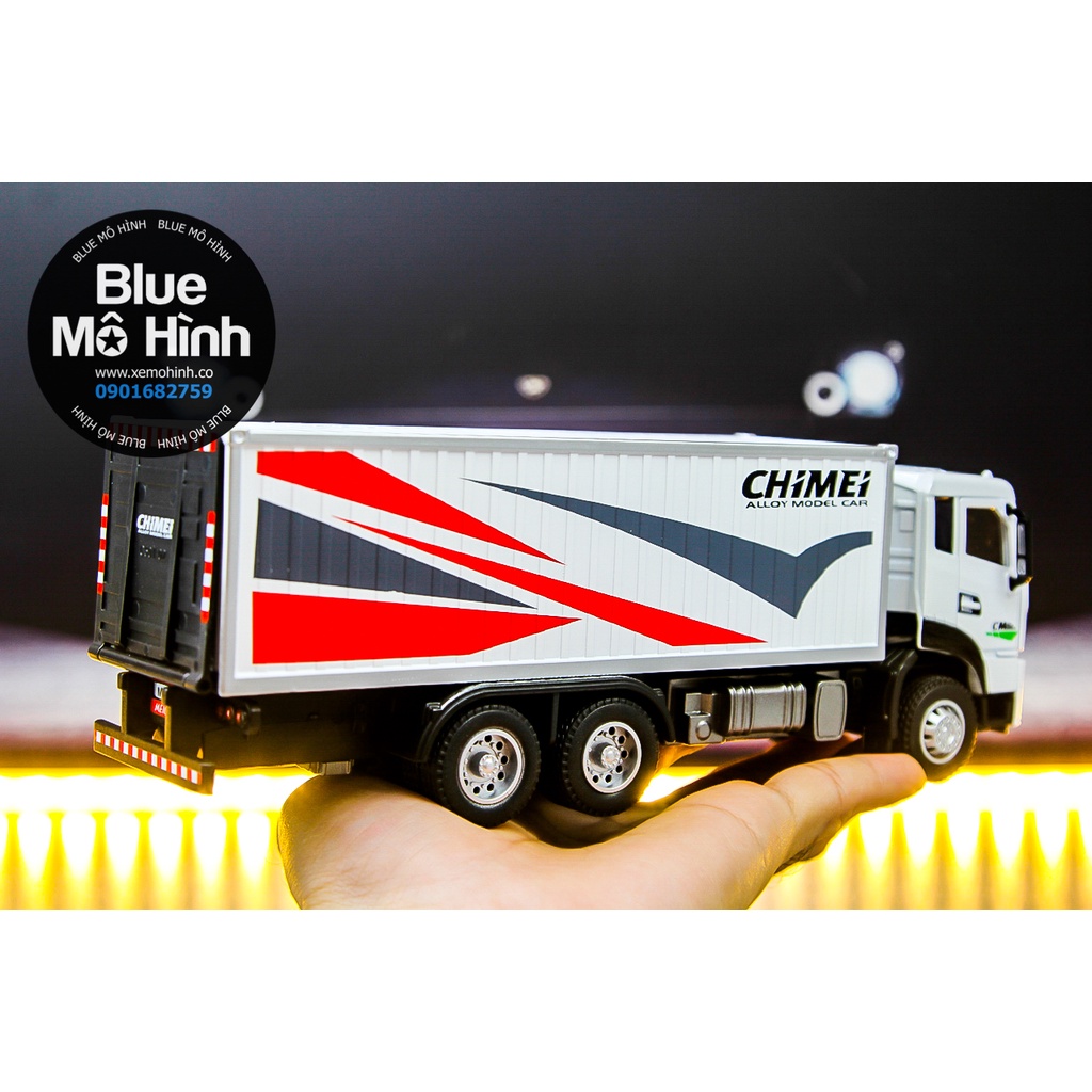Xe mô hình xe tải container thùng kim loại 1:50