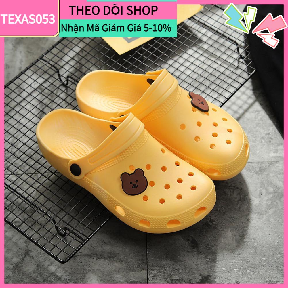 Texas053 Giày guốc đáng yêu Hai Mang Ngăn Trượt Mẫu Dễ Thương Dép Mùa Hè Thường Dành Cho Phụ Nữ