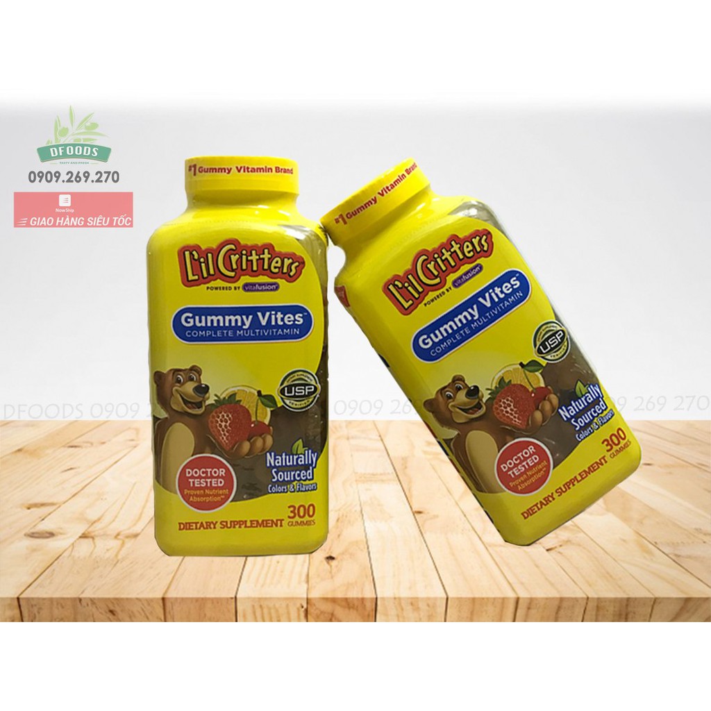 ❤️ [Date 2024] Kẹo dẻo Gummy Vites gấu Lil Critters Multi 300 viên Mỹ, kẹo khô, mềm dẻo, thơm trái cây