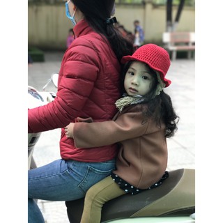 Mũ len handmade bím tóc giả cho bé