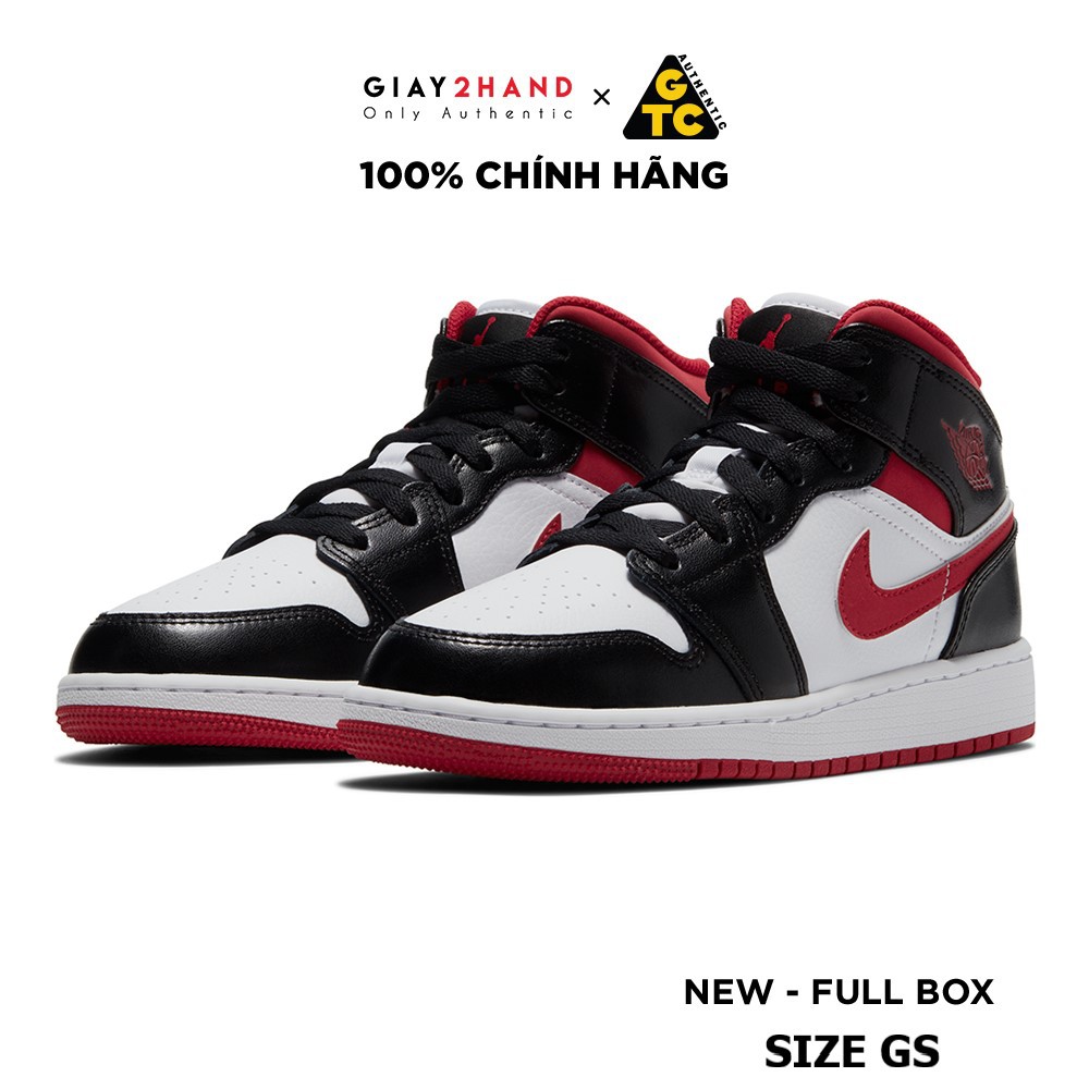 (AUTHENTIC 100%) Giày Sneaker Thể Thao Nike Jordan 1 Mid &quot;GYM RED&quot; Chính Hãng 100%