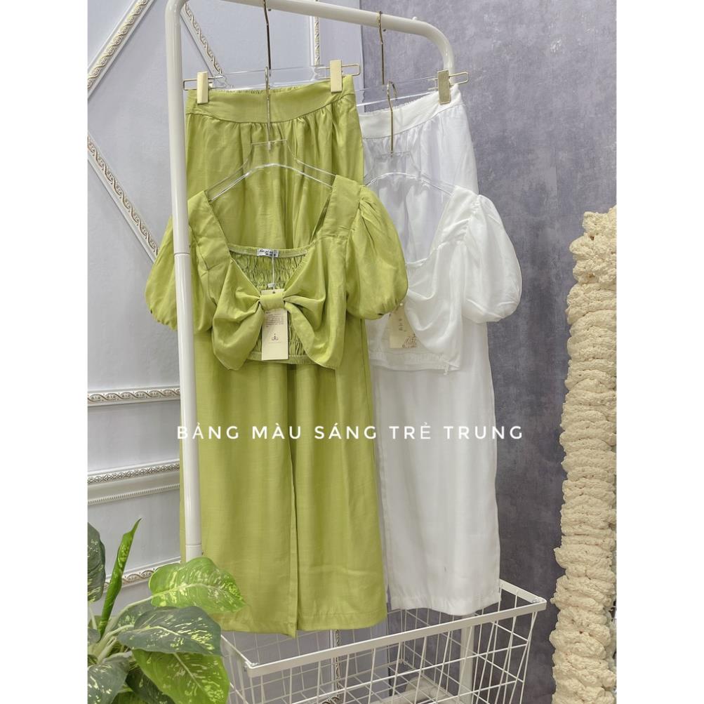 [ 𝐅𝐑𝐄𝐄 𝐒𝐇𝐈𝐏 ]   SÉT BỘ SOẮN NGỰC HỞ LƯNG MIX QUẦN ỐNG RỘNG