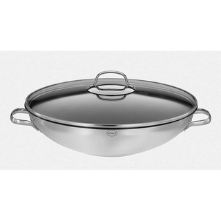 (Hàng Đức) Chảo xào sâu lòng chống dính Rosle Wok 36cm 43675 có vỉ gác, nắp kính lồi
