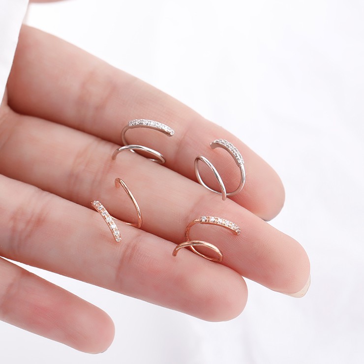 Bông tai dáng tròn kiểu dáng đơn giản phong cách Hàn Quốc A717