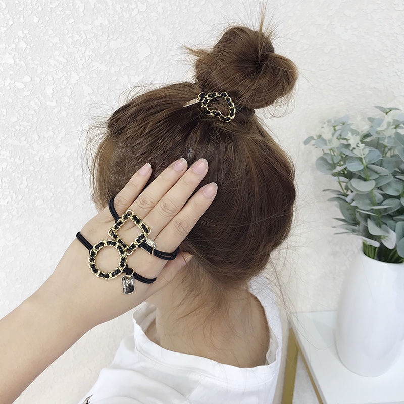Dây buộc tóc thời trang đơn giản trang nhã kiểu Hàn Quốc hình tròn vuông trái tim cho nữ dùng hàng ngày