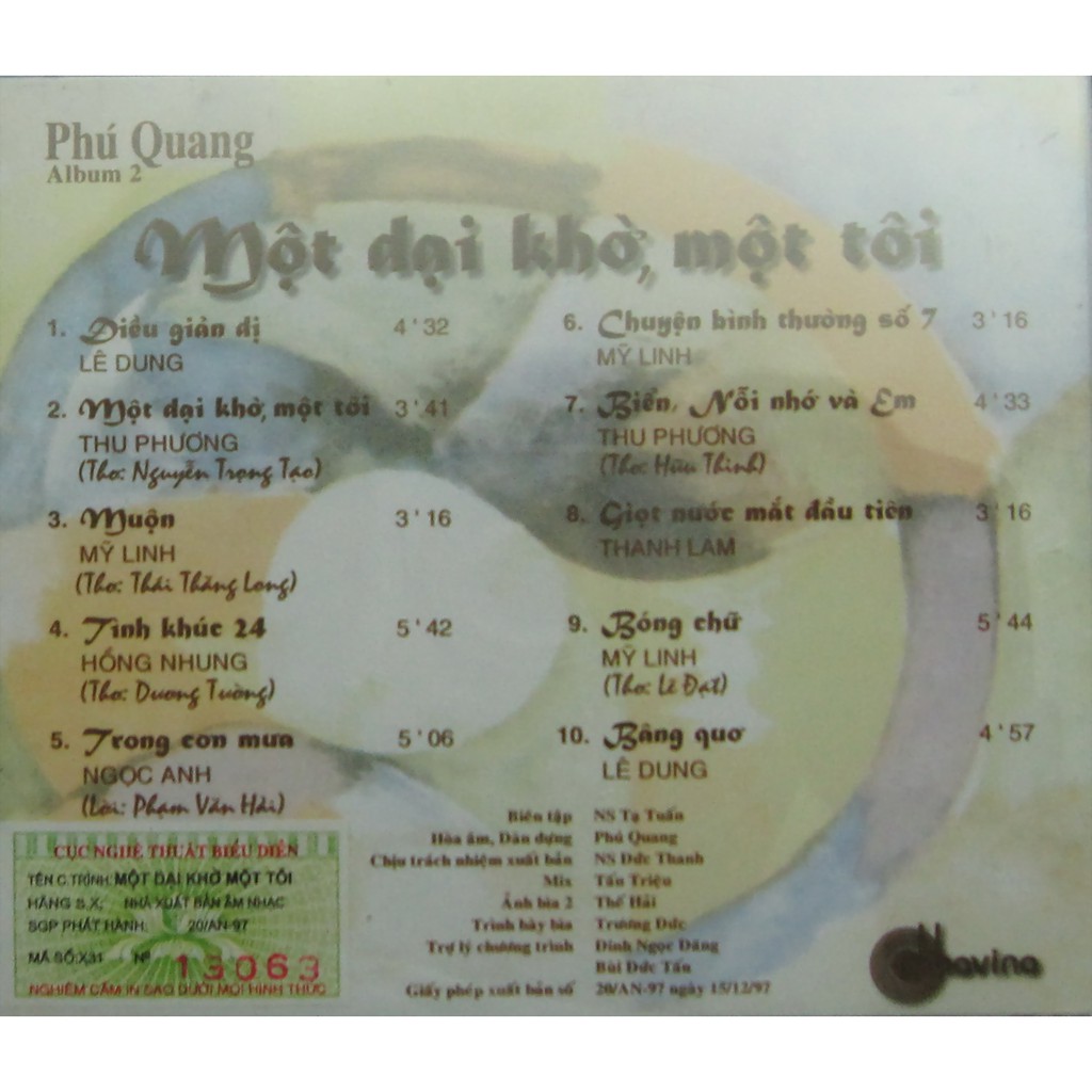 đĩa cd nhạc phú quang