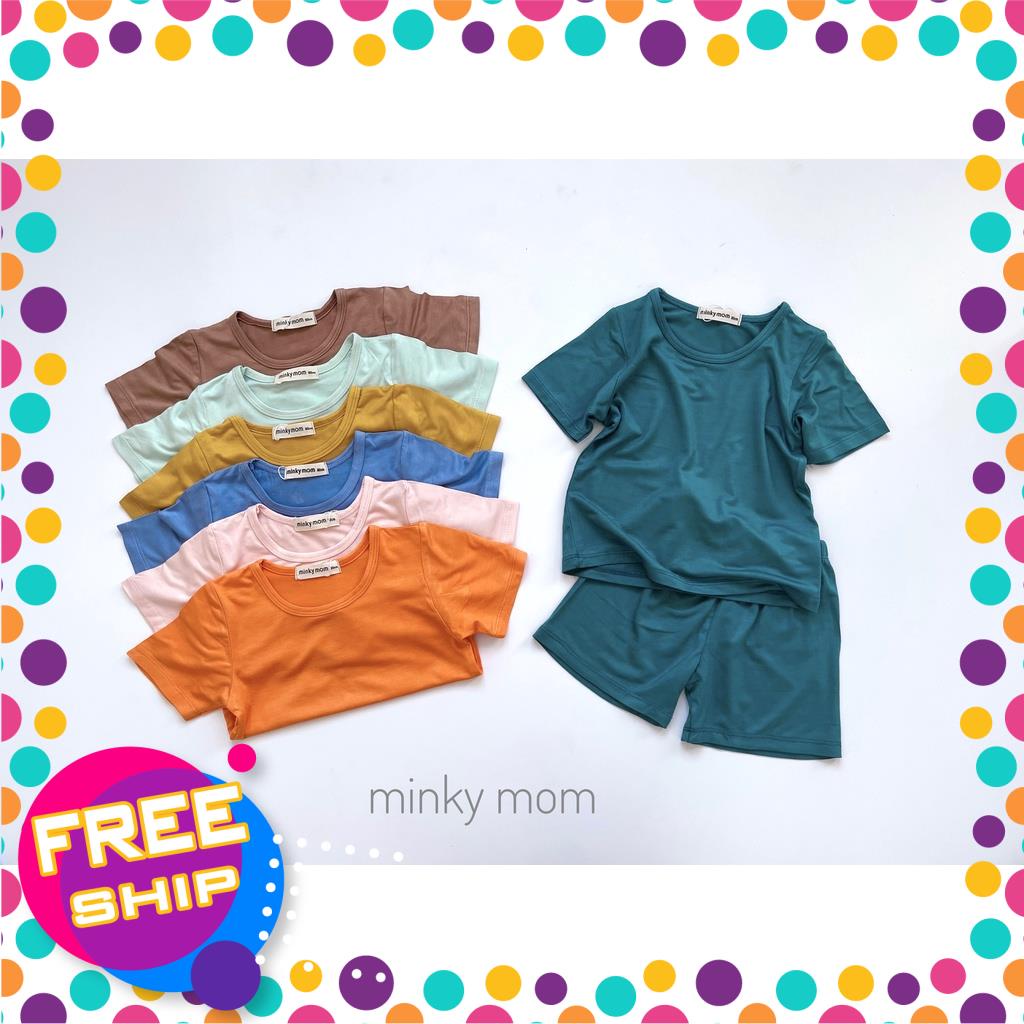 [20-30kg] Bộ cộc thun lạnh Minky mom màu trơn [bảng màu 2]