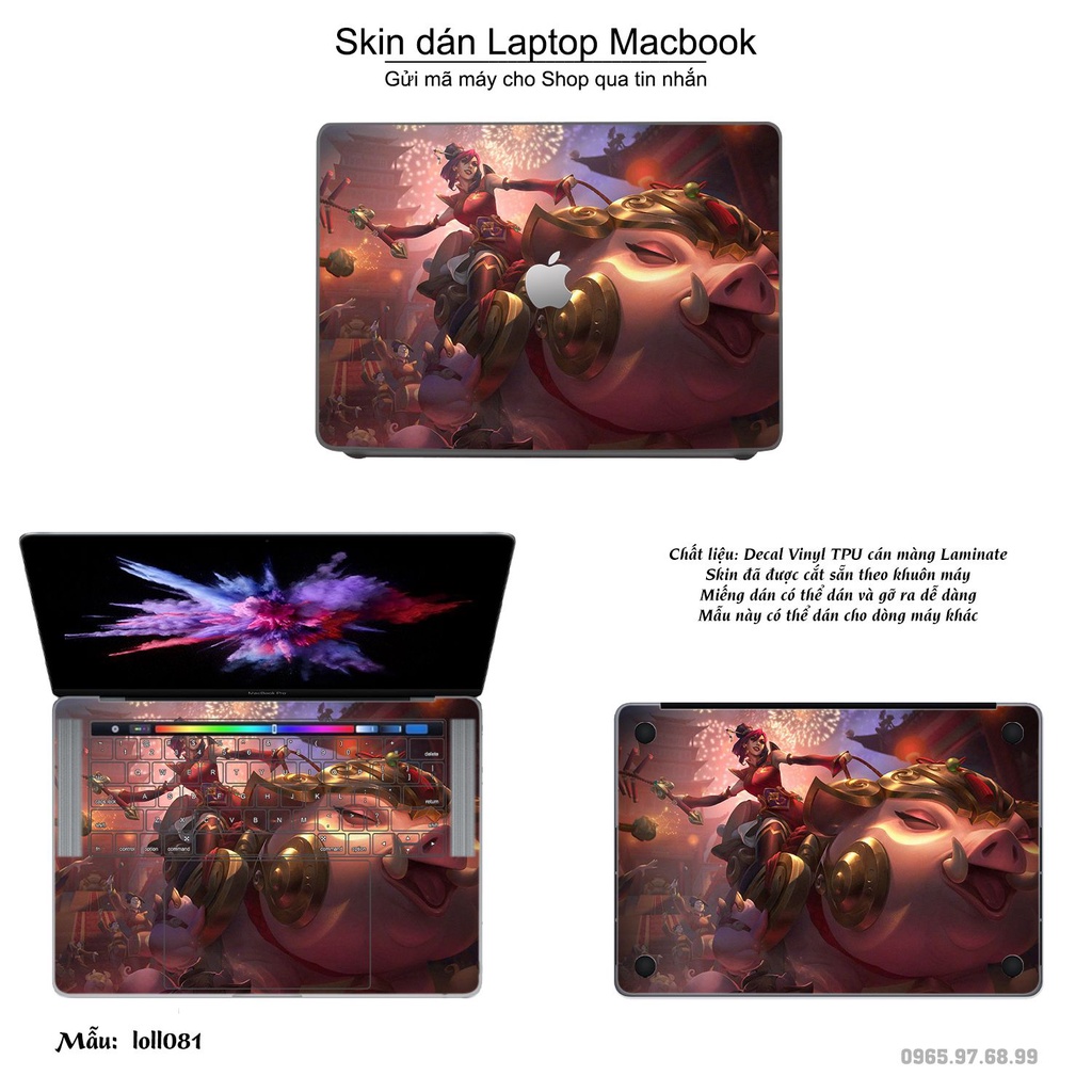 Skin dán Macbook mẫu Liên Minh Huyền Thoại (đã cắt sẵn, inbox mã máy cho shop)