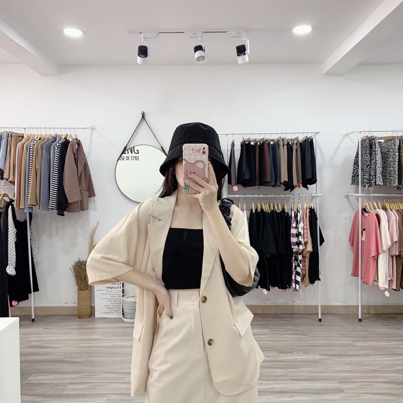 Áo blazer tay ngắn thanh lịch chất đẹp dành cho nữ (Ảnh thật) | BigBuy360 - bigbuy360.vn