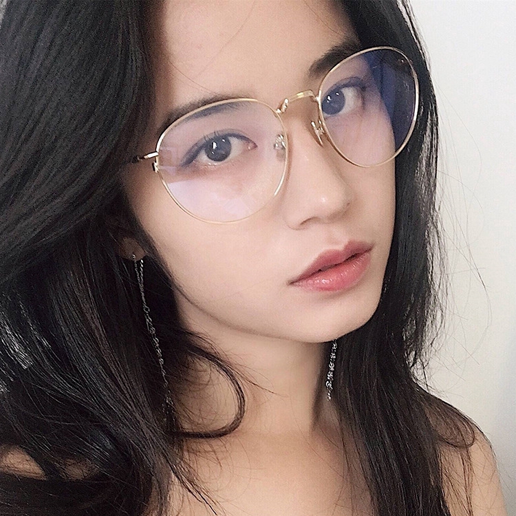 Men's glasses frame retro round edge blue frame glasses anti-blue light fashion flat glasses | BigBuy360 - bigbuy360.vn