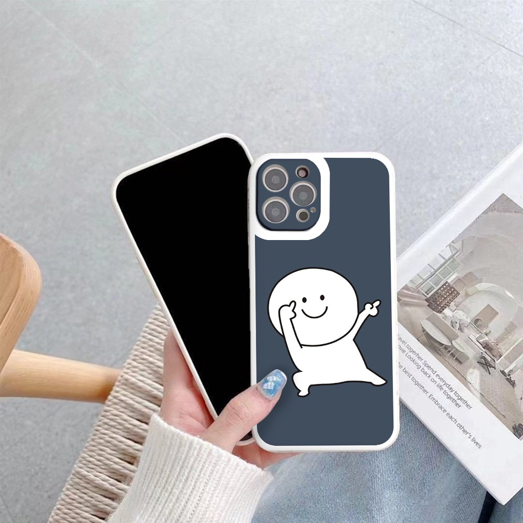 Ốp iphone - Ốp lưng iphone cạnh vuông Mặt tròn vui nhộn dành cho ip 6 đến 14promax - ng256